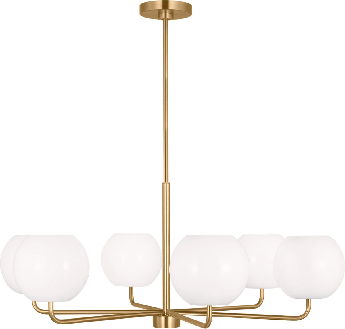 Generation Lighting Rory 6 light satin brass chandelier ceiling light