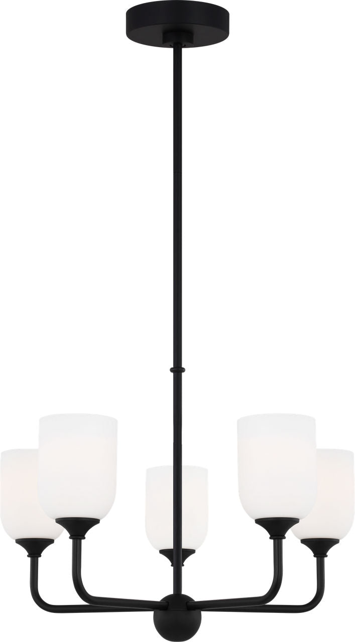 Generation Lighting Emile 5 light midnight black chandelier ceiling light