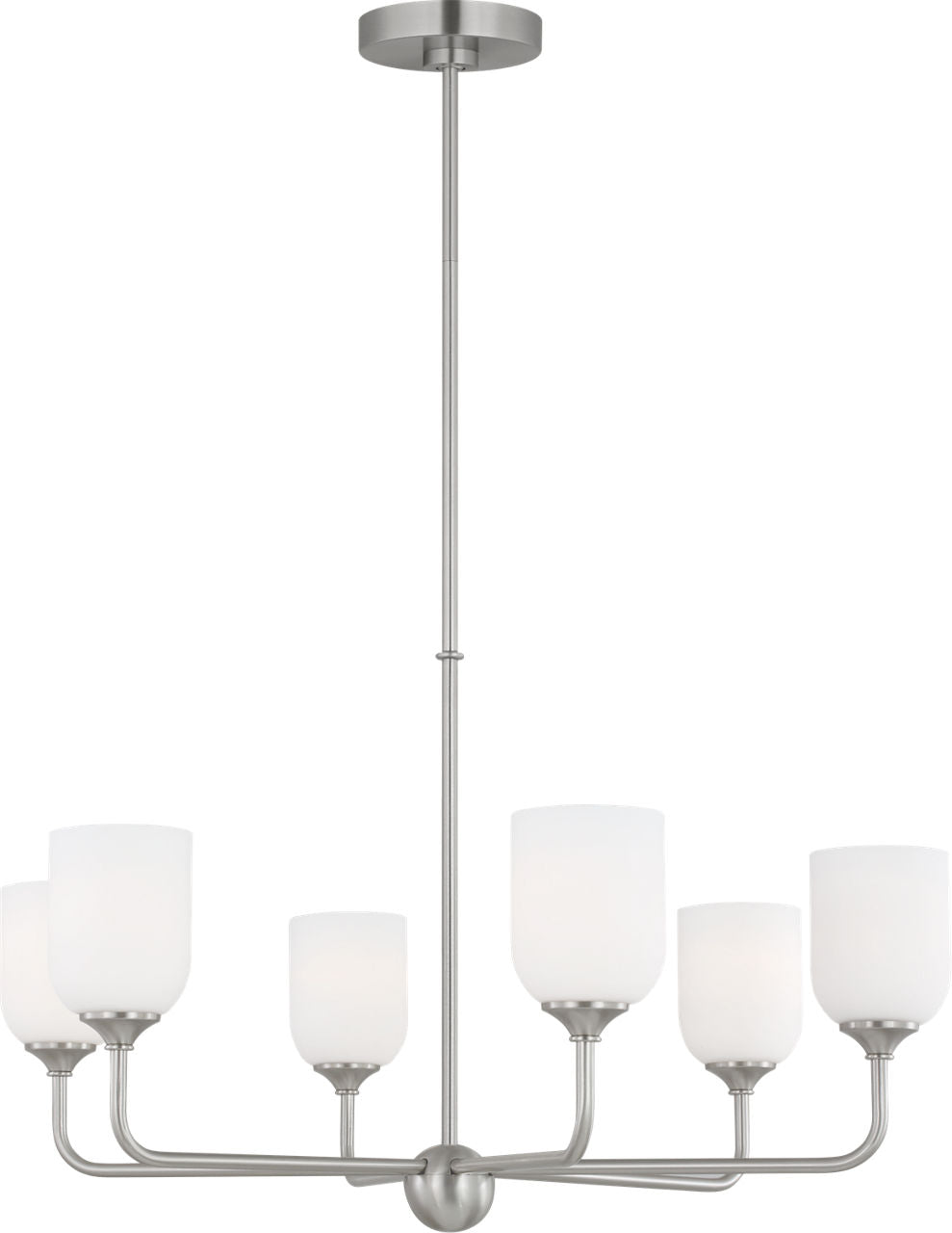 Generation Lighting GLC1096BS Emile 6 light brushed nickel chandelier ceiling light
