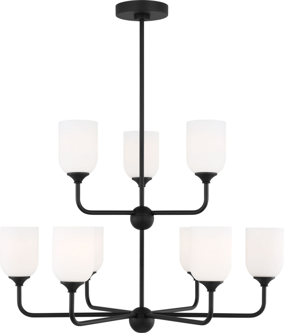 Generation Lighting Emile 9 light midnight black chandelier ceiling light