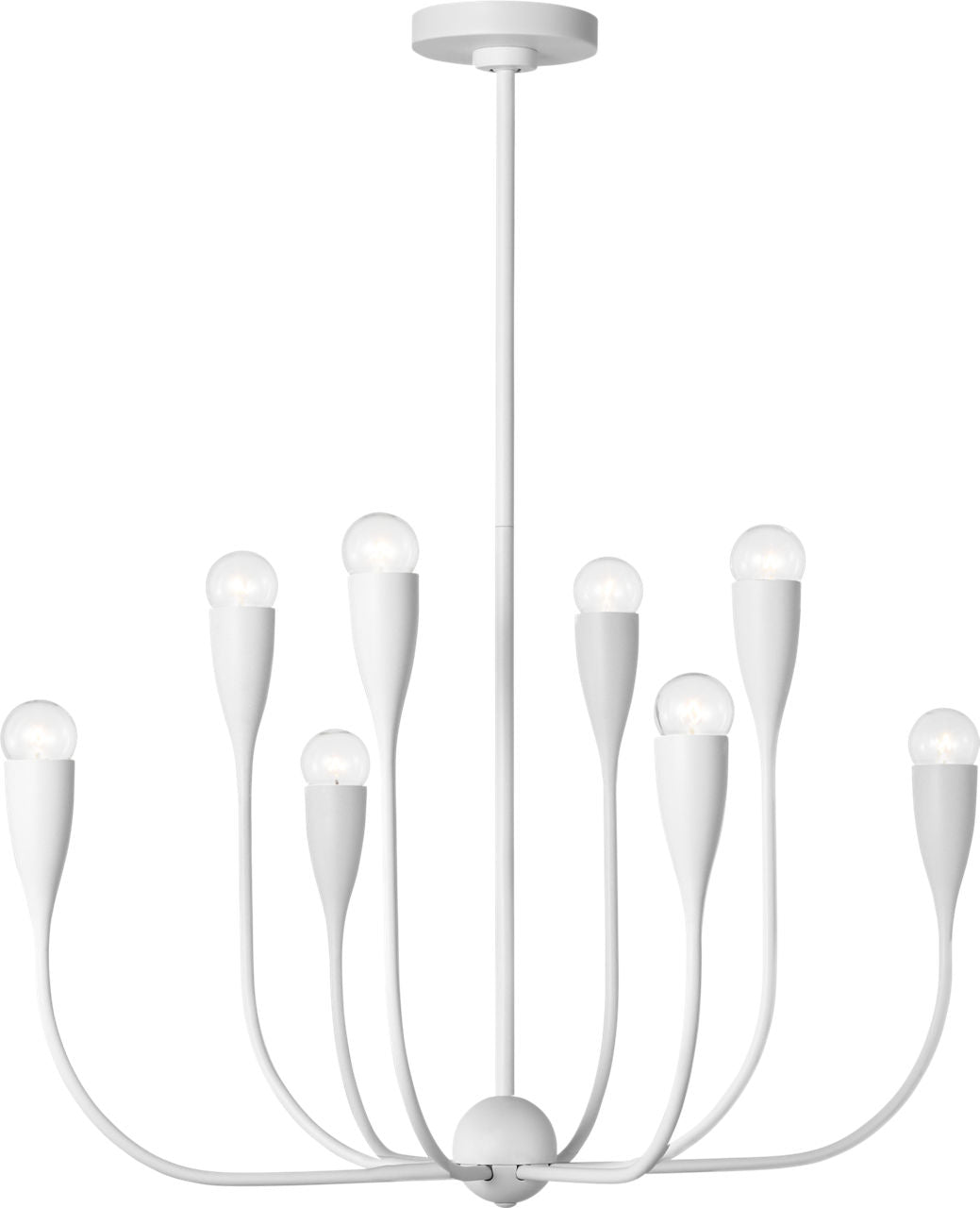 Generation Lighting GLC1218MWT Maya 8 Light Matte White Chandelier Ceiling Light