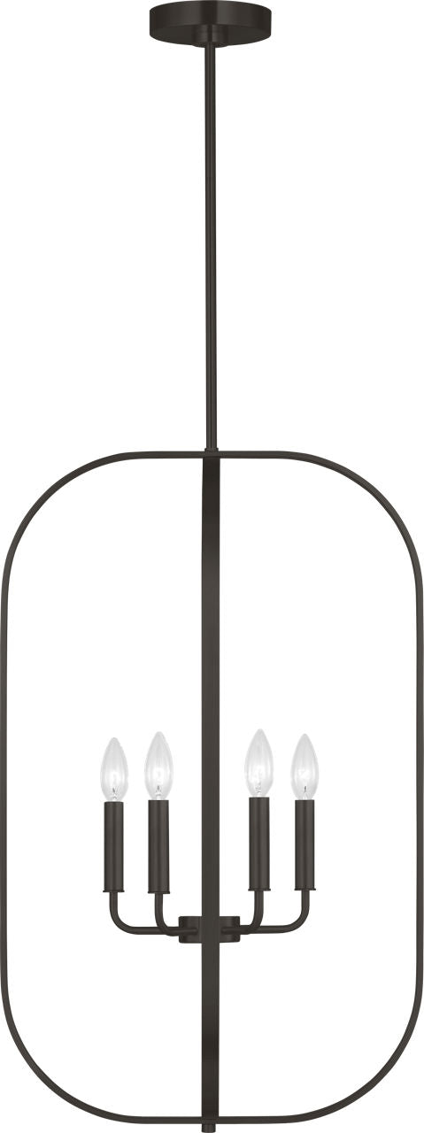 Generation Lighting GLC1316MBK Loretto 6 light midnight black chandelier ceiling light