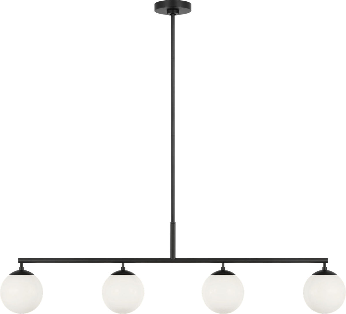 Generation Lighting GLC1814MBK Nube 4 light midnight black linear chandelier
