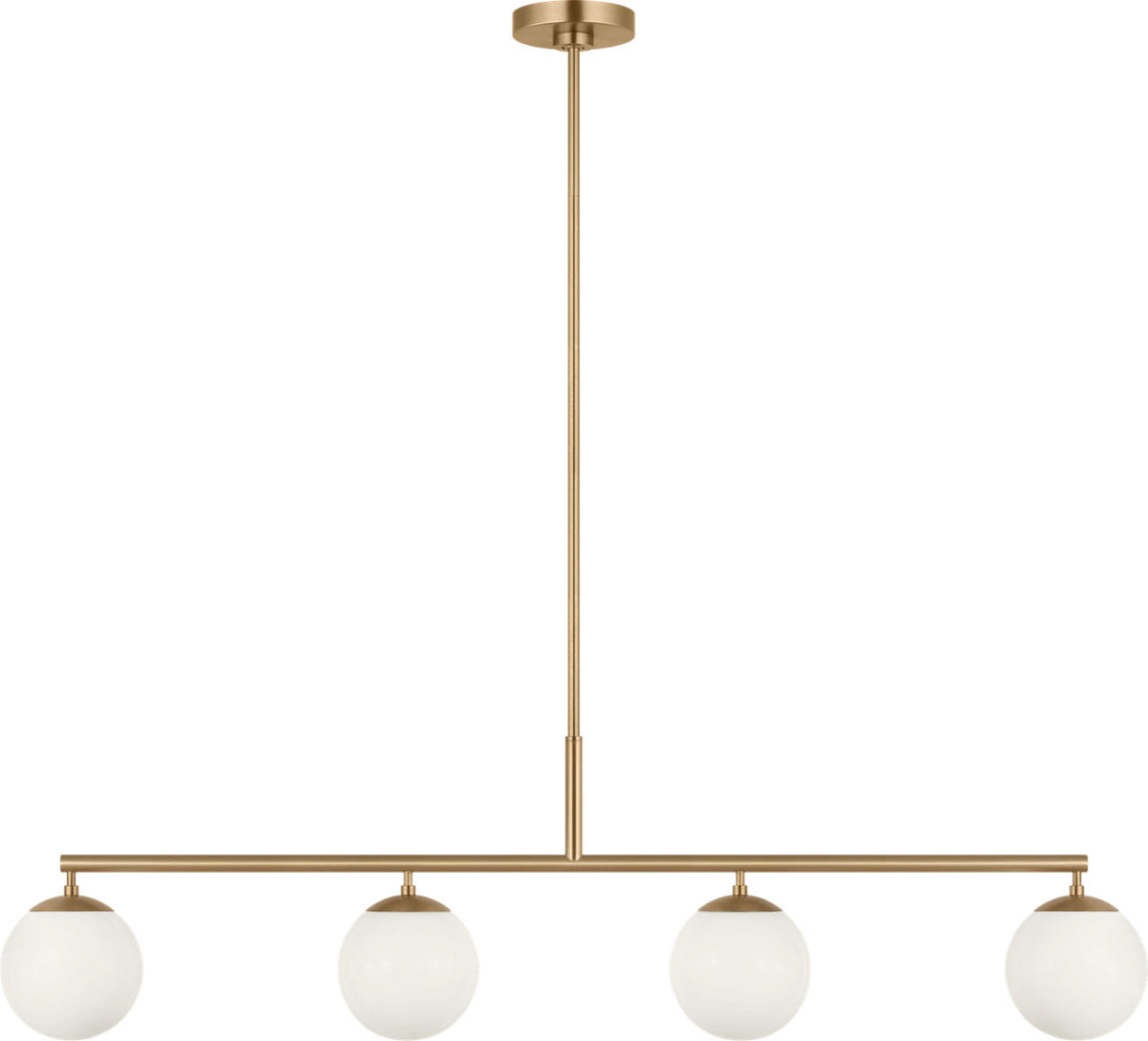 Generation Lighting Nube 4 light satin brass linear chandelier ceiling light