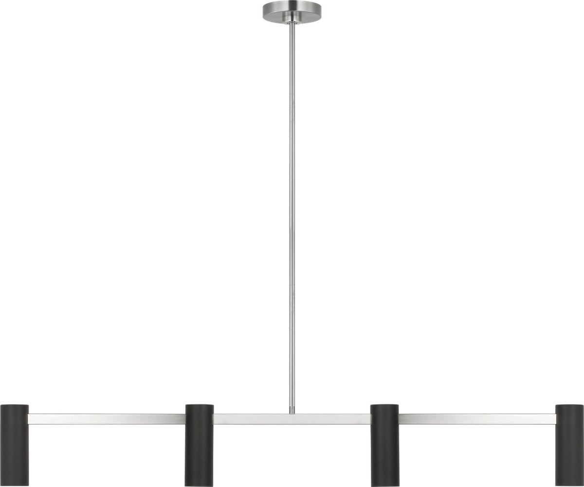 Generation Lighting GLC2074BN Zentro 4 Light Brushed Nickel Linear Chandelier