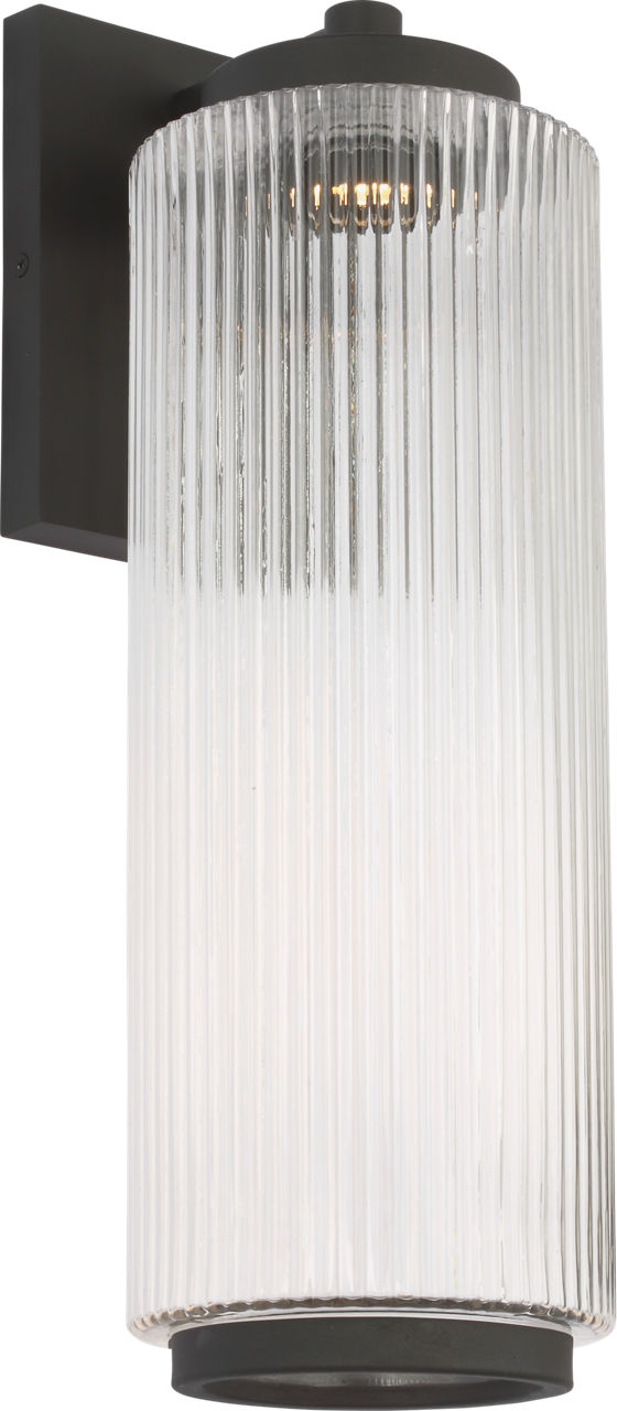Generation Lighting Ronde 1 light 18 inch textured black outdoor wall lantern