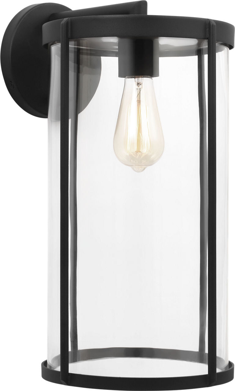 Generation Lighting GLO1121C-TXBE Luning textured black outdoor wall lantern with clear glass