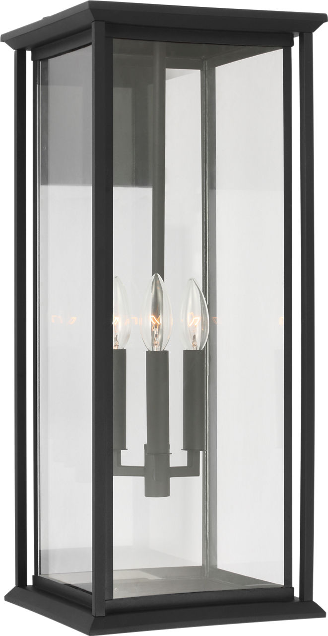 Generation Lighting GLO1233C-TXB Audley 3 Light 24 inch Textured Black Outdoor Wall Lantern
