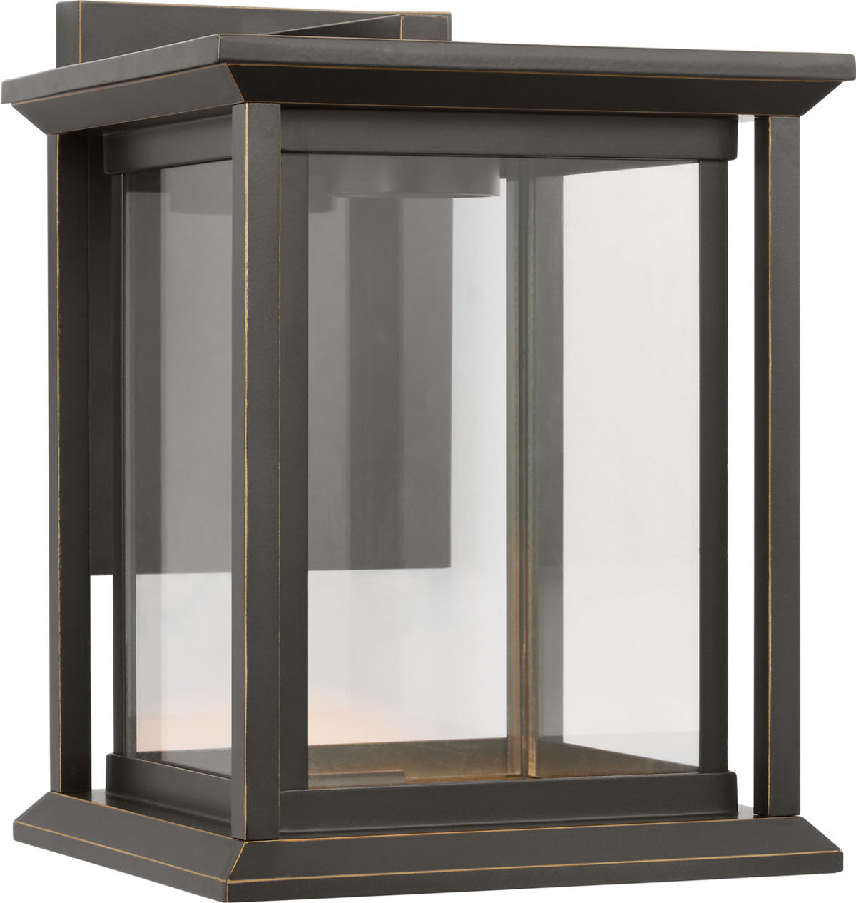 Generation Lighting Audley 10 inch antique bronze outdoor wall lantern with clear glass
