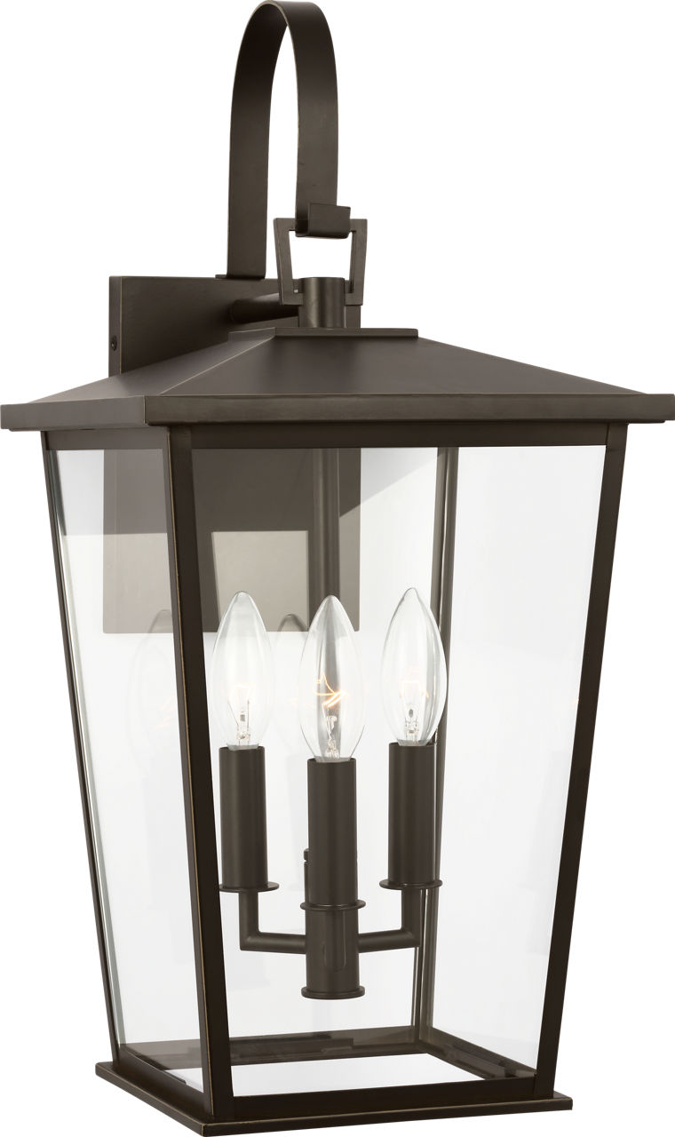 Generation Lighting GLO1403ANBZE Linton 3 Light Antique Bronze Wall Lantern