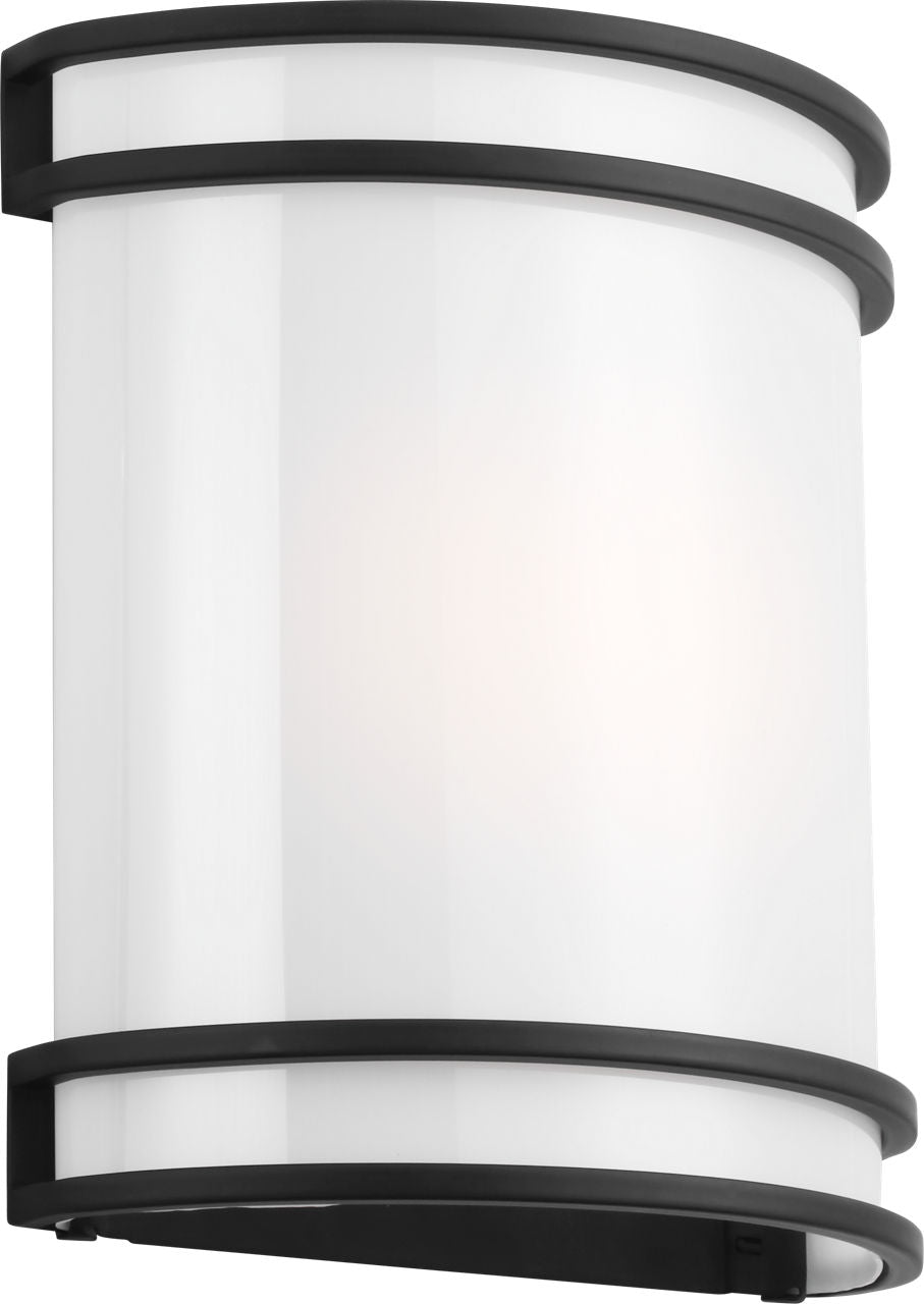 Generation Lighting Ravel LED outdoor wall light in midnight black