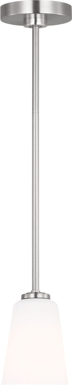 Generation Lighting GLP1031BSE Miles 1 light brushed nickel mini pendant ceiling light