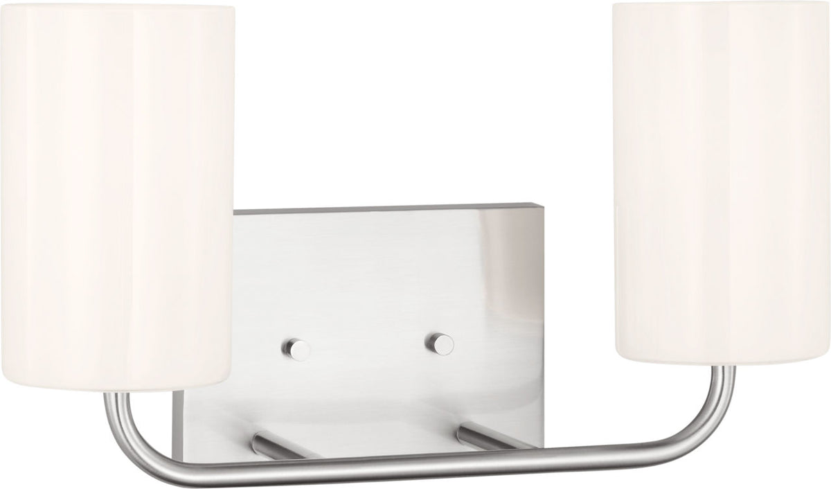 Generation Lighting Rhett 2 light brushed steel bath vanity wall light