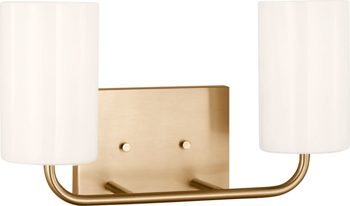 Generation Lighting Rhett 2 light satin brass bath vanity wall light