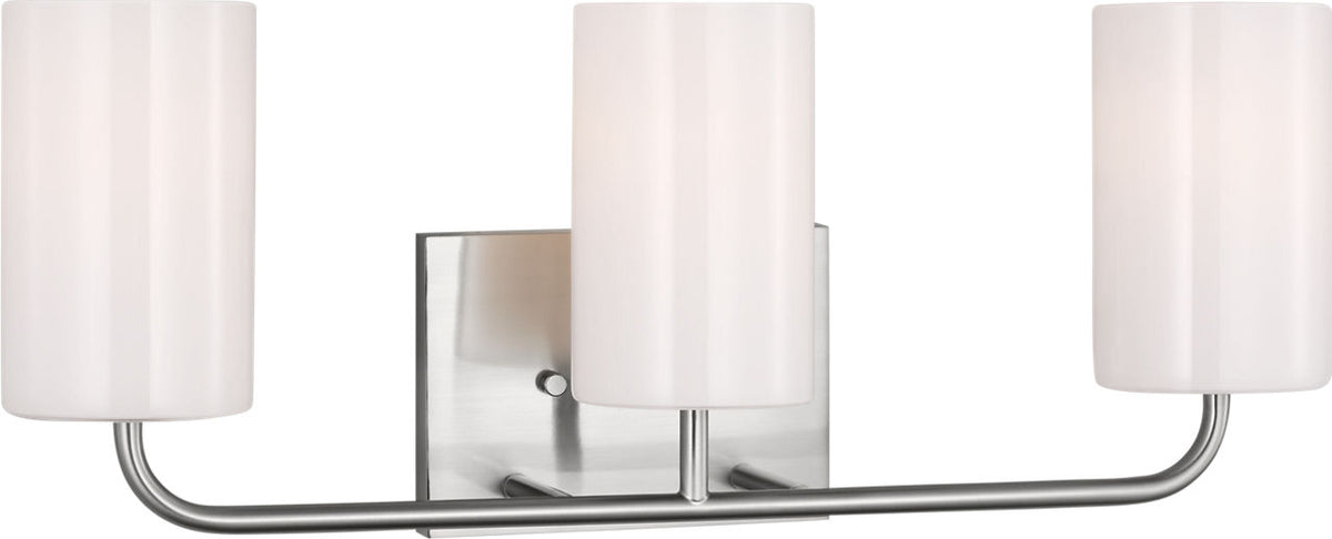 Generation Lighting GLV1003BS Rhett 3 light brushed steel bath vanity wall light