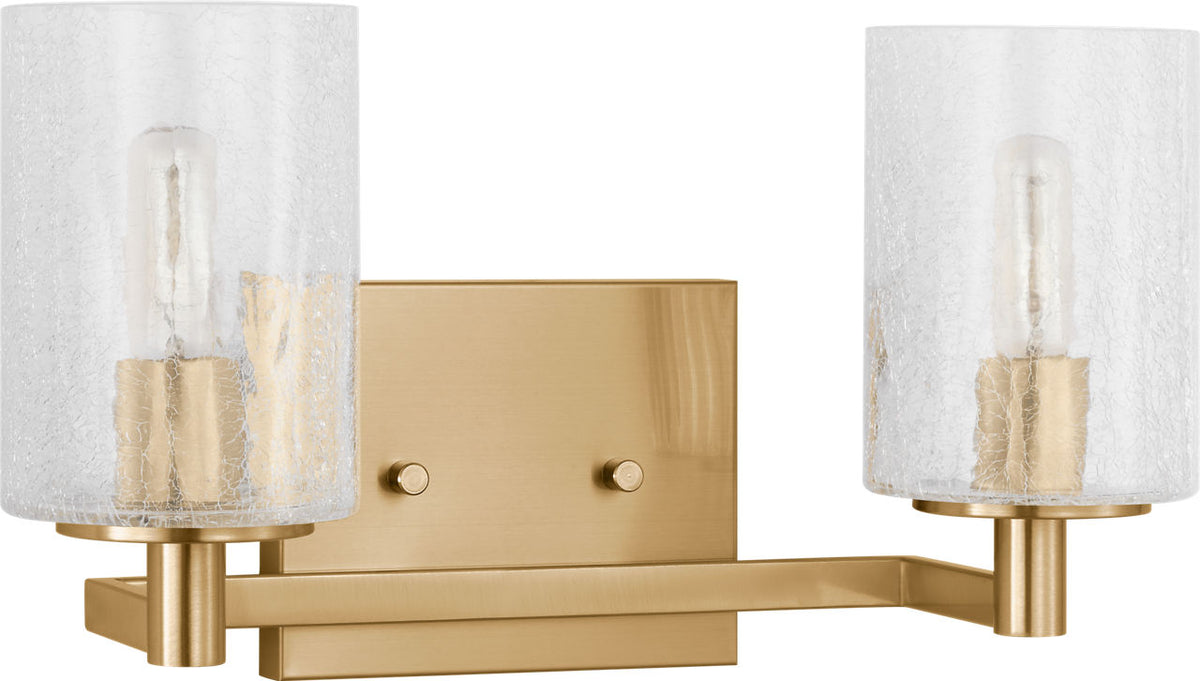 Generation Lighting Parker 2 light satin brass bath vanity wall light