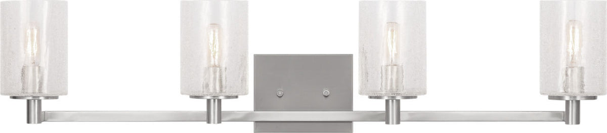 Generation Lighting GLV1034BS Parker 4 Light Brushed Steel Bath Vanity Wall Light