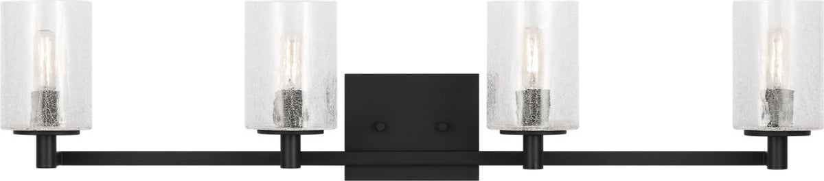 Generation Lighting GLV1034MBK Parker 4 light midnight black bath vanity wall light