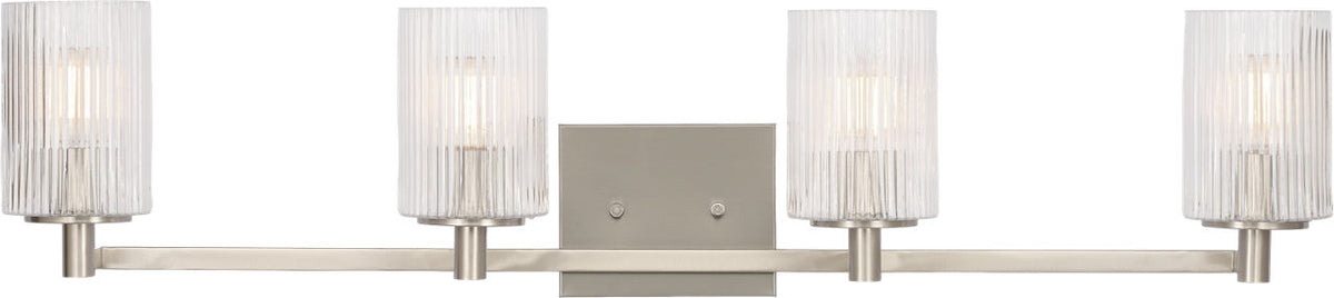 Generation Lighting Lando 4 light brushed steel bath vanity wall light