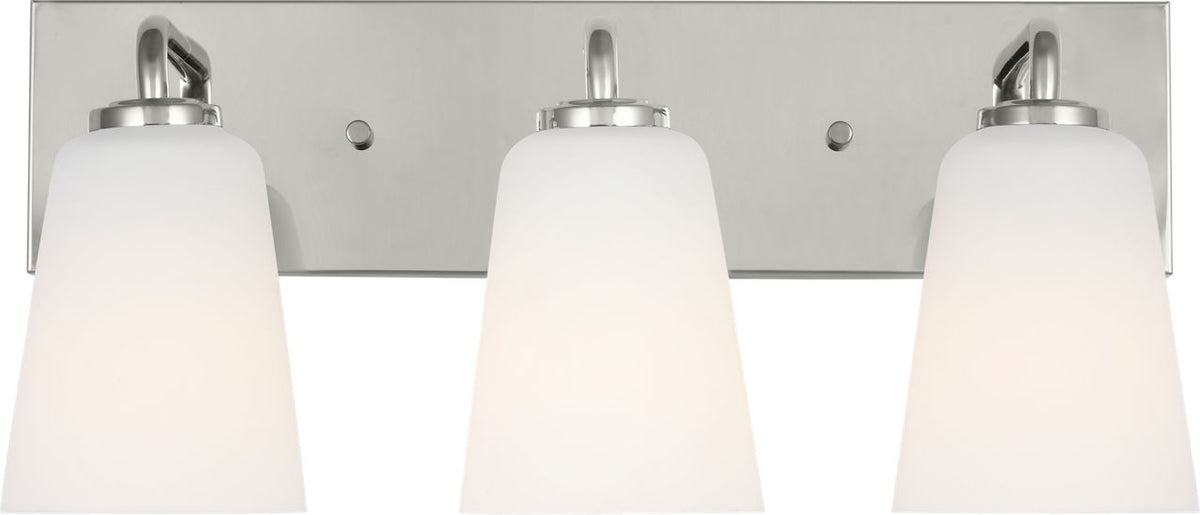 Generation Lighting GLV1053CH Miles 3 light chrome bath vanity wall light