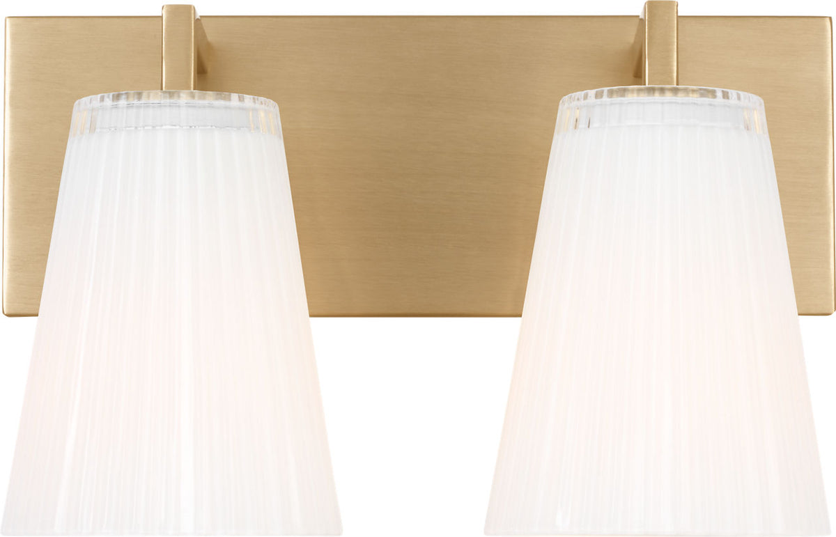 Generation Lighting GLV1102SB Upson 2 Light 12 inch Satin Brass Bath Vanity Wall Light