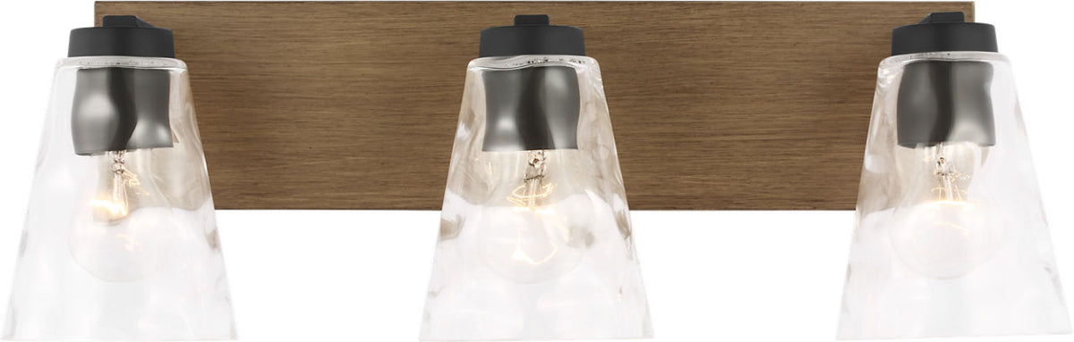 Generation Lighting GLV1113MBKCRO Dunton 3 Light Midnight Black Bath Vanity Wall Light