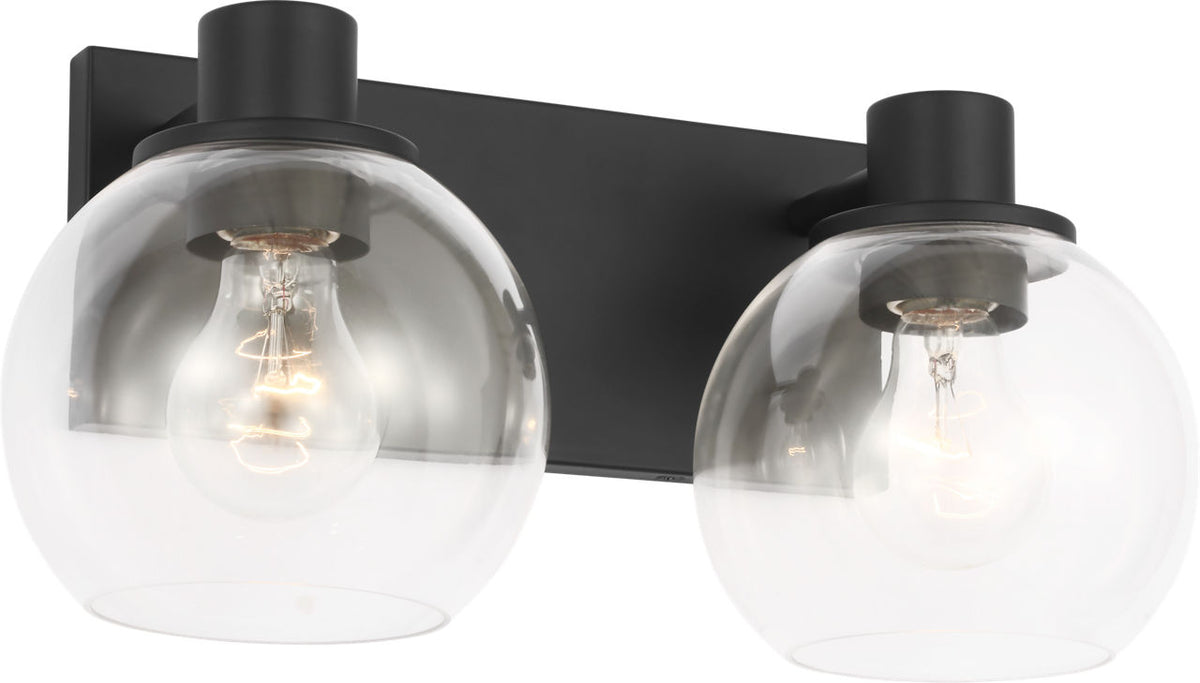 Generation Lighting GLV1122MBK Rito 2 light bath vanity wall light in midnight black
