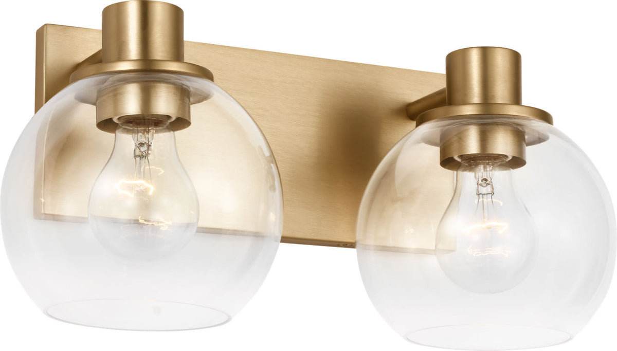 Generation Lighting GLV1122SB Rito 2 Light Satin Brass Bath Vanity Wall Light