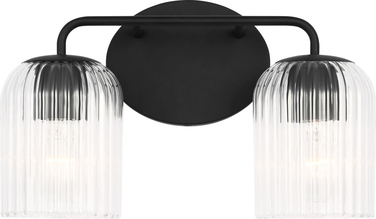 Generation Lighting GLV1132MBKE Eisele 2 Light Midnight Black Bath Vanity Wall Light