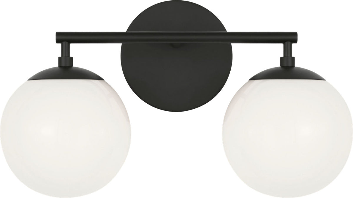 Generation Lighting GLV1842MBKE Nube 2 Light Midnight Black Bath Vanity Wall Light