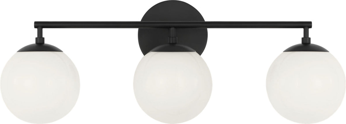 Generation Lighting GLV1853MBK Nube 3 light midnight black bath vanity wall light