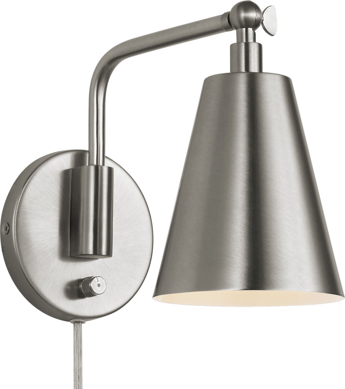 Generation Lighting GLW2001BNE Drae 1 Light Burnished Nickel Task Sconce Wall Light