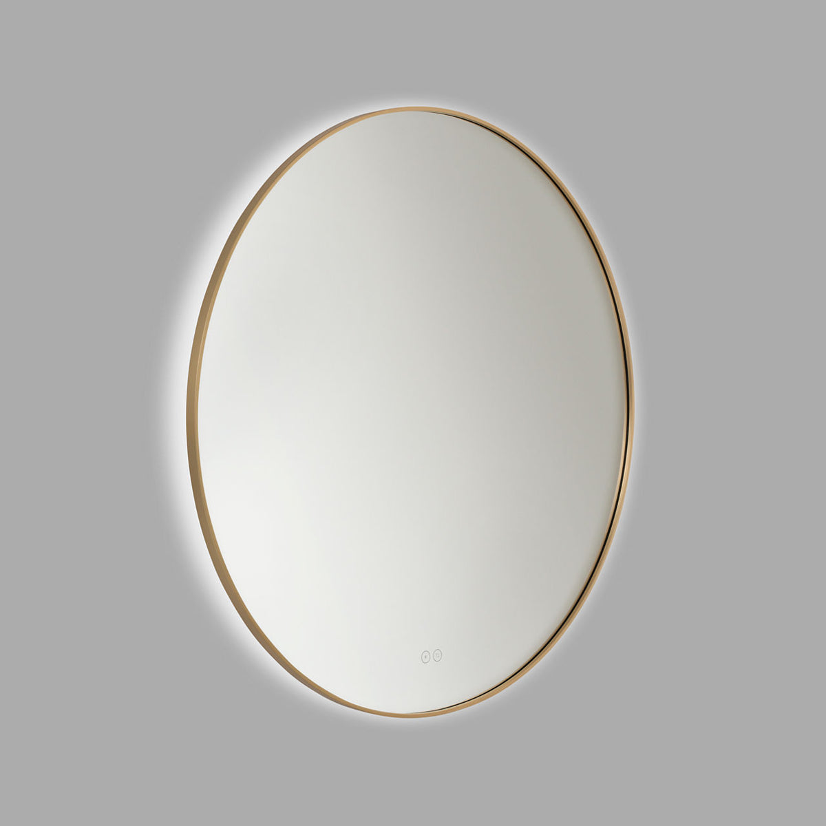 Generation Lighting Cadre 36 inch Satin Brass illuminated round mirror