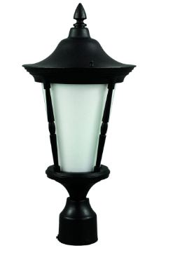 Dabmar Lighting GM112-B Powder Coated Cast Aluminum Post Top E26 Light Fixture, Black Finish