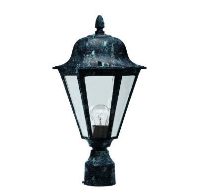 Dabmar Lighting GM132S-L6-RGBW-VG LED Cast Aluminum Post Wall Light, 86V-265V, E26, Color Temperature RGBW, Verde Green Finish