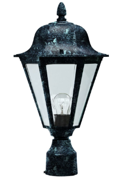 Dabmar Lighting GM132S-VG LED Cast Alum Post Top Fixture 120V E26 No Lamp Verde Green Finish