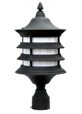 Dabmar Lighting GM182-B Powder Coated Cast Aluminum Post Top Light Fixture in Black Finish