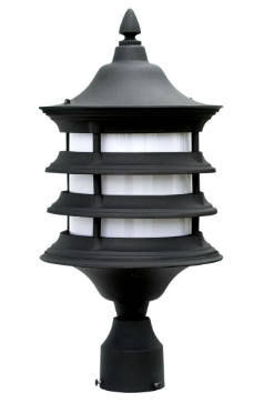 Dabmar Lighting GM182-L6-30K-B Cast Alum Post Top Fixture 120V E26 LED 6W 3000K in Black Finish