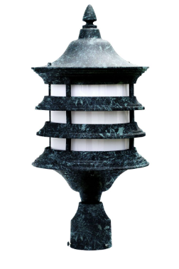 Dabmar Lighting GM182-L6-30K-VG Cast Alum Post Top Fixture 120V E26 LED 6W 3000K in Verde Green Finish