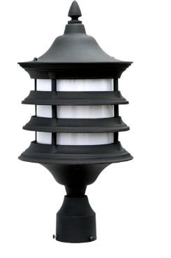 Dabmar Lighting GM182-L6-RGBW-B Cast Alum Post Top Fixture 86V-265V E26 LED 6W RGBW in Black Finish