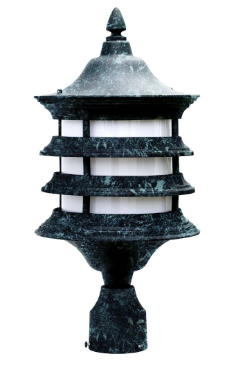 Dabmar Lighting GM182-L6-RGBW-VG Cast Alum Post Top Fixture 86V-265V E26 LED 6W RGBW in Verde-Green Finish