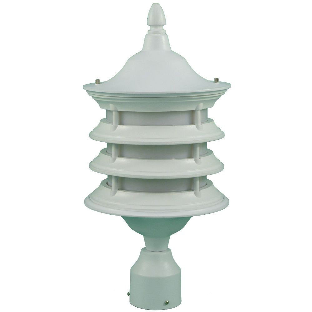 Dabmar Lighting GM182-L9-40K-W LED Cast Aluminum GU24 Post Top Fixture, 120V, Color Temperature 4000K, White Finish