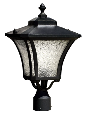 Dabmar Lighting GM212-L12-RGBW-B Cast Alum Post Top Fixture 86V-265V E26 LED 12W RGBW in Black Finish