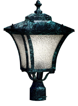 Dabmar Lighting GM212-L12-RGBW-VG Cast Alum Post Top Fixture 86V-265V E26 LED 12W RGBW in Verde Green Finish