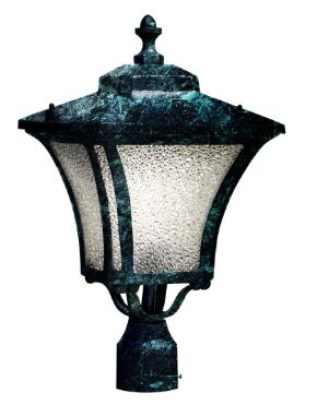 Dabmar Lighting GM212-L18-30K-VG Cast Alum Post Top Fixture 120V-277V E26 LED 18W 3000K in Verde Green Finish