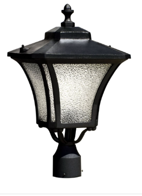 Dabmar Lighting GM212-L18-65K-B Cast Alum Post Top Fixture 120V-277V E26 LED 18W 6500K in Black Finish