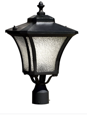 Dabmar Lighting GM212-L9-27K-B Cast Alum Post Top Fixture 120V GU24 LED 9W 2700K in Black Finish