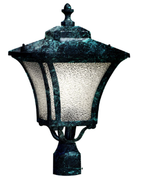 Dabmar Lighting GM212-L9-27K-VG Cast Alum Post Top Fixture 120V GU24 LED 9W 2700K in Verde Green Finish