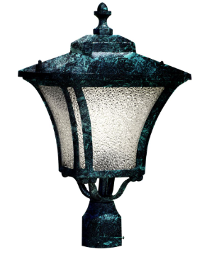 Dabmar Lighting GM212-L9-40K-VG Cast Alum Post Top Fixture 120V GU24 LED 9W 4000K in Verde Green Finish