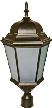 Dabmar Lighting GM235-L30-30K-BZ-FR Cast Alum Post Top Fixture 85V-265V E26 LED 30W 3000K Frost in Bronze Finish